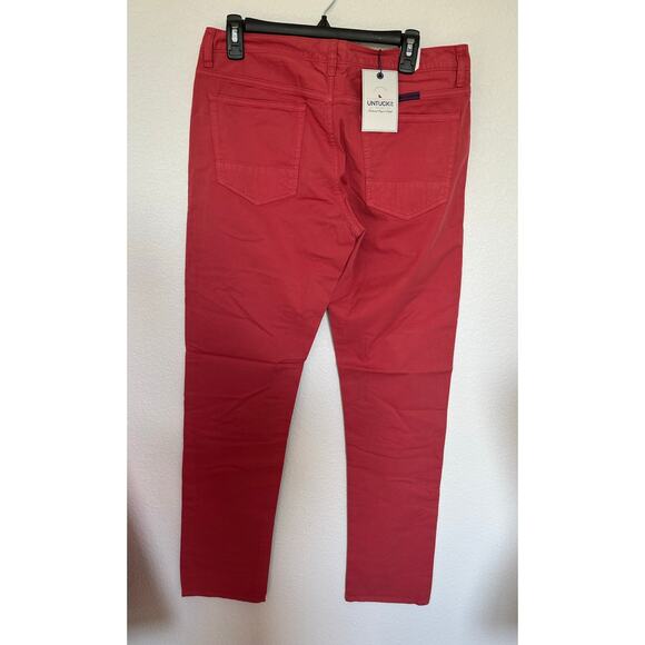 Untuckit Men's El Circo Red Straight Leg Pants 32x32 - Picture 2 of 5